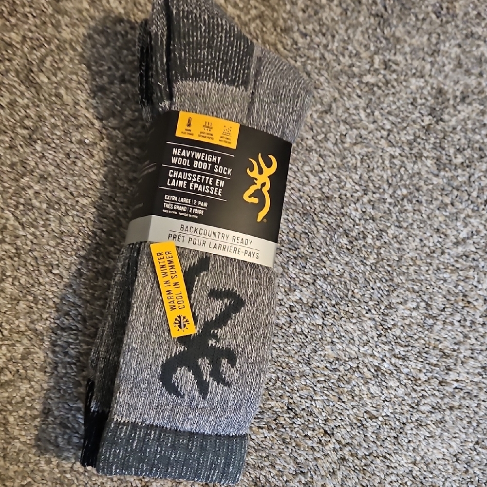 Browning Wool Boot Socks - Black and Gray